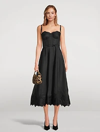 Hypnotic Lace-Trimmed Midi Dress