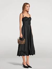 Hypnotic Lace-Trimmed Midi Dress