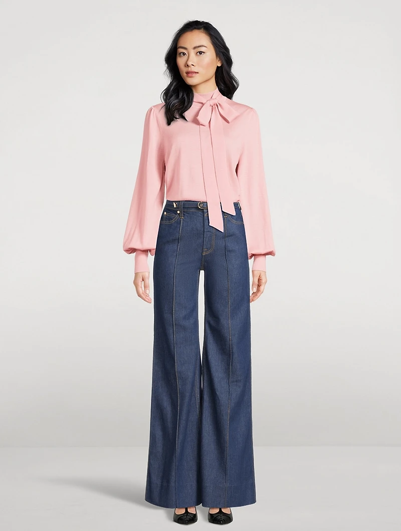 Belted Wide-Leg Jeans