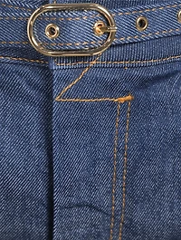 Belted Wide-Leg Jeans