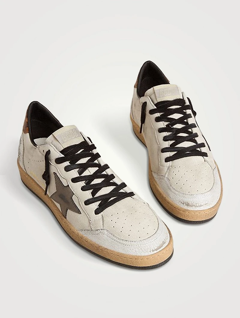 Ball Star Leather Sneakers With Printed Heel