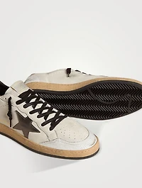 Ball Star Leather Sneakers With Printed Heel