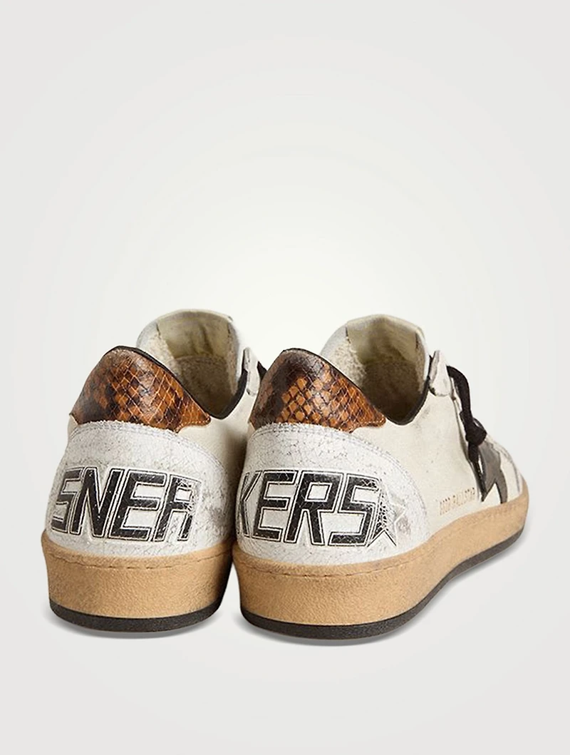 Ball Star Leather Sneakers With Printed Heel