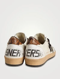 Ball Star Leather Sneakers With Printed Heel