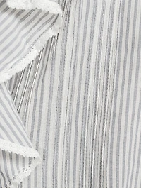 Henri Eyelet Voile Blouse Stripe Print