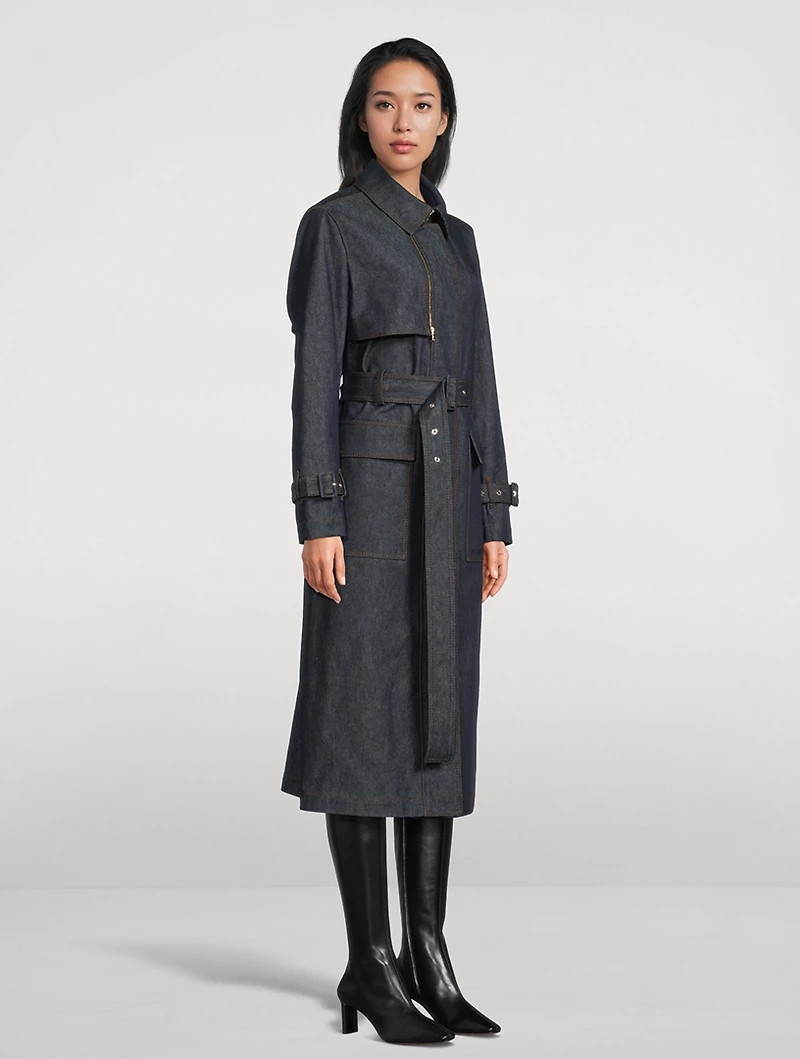 India Denim Trench Coat