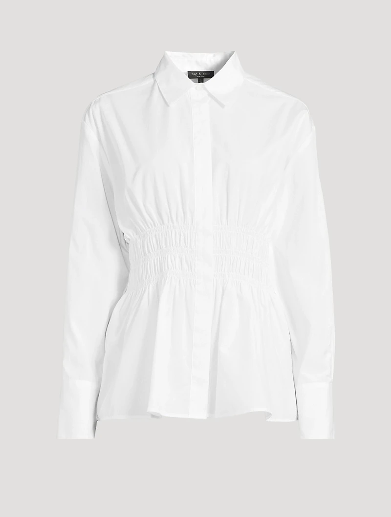 Blythe Smocked Poplin Shirt