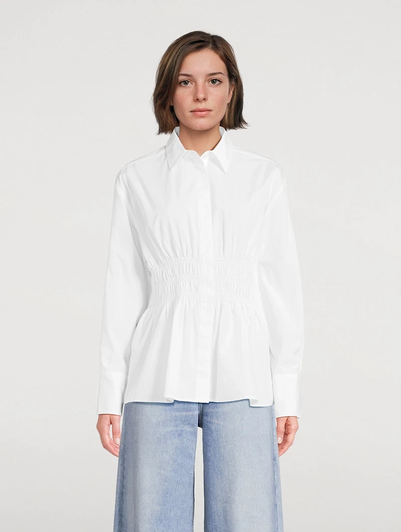 Blythe Smocked Poplin Shirt