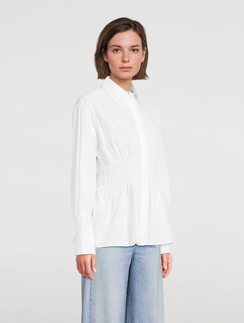 Blythe Smocked Poplin Shirt