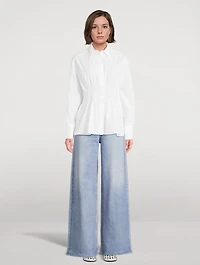 Blythe Smocked Poplin Shirt