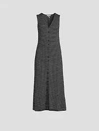 Striped Knit Button-Front Dress