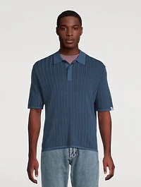 Harvey Striped Knit Polo Shirt