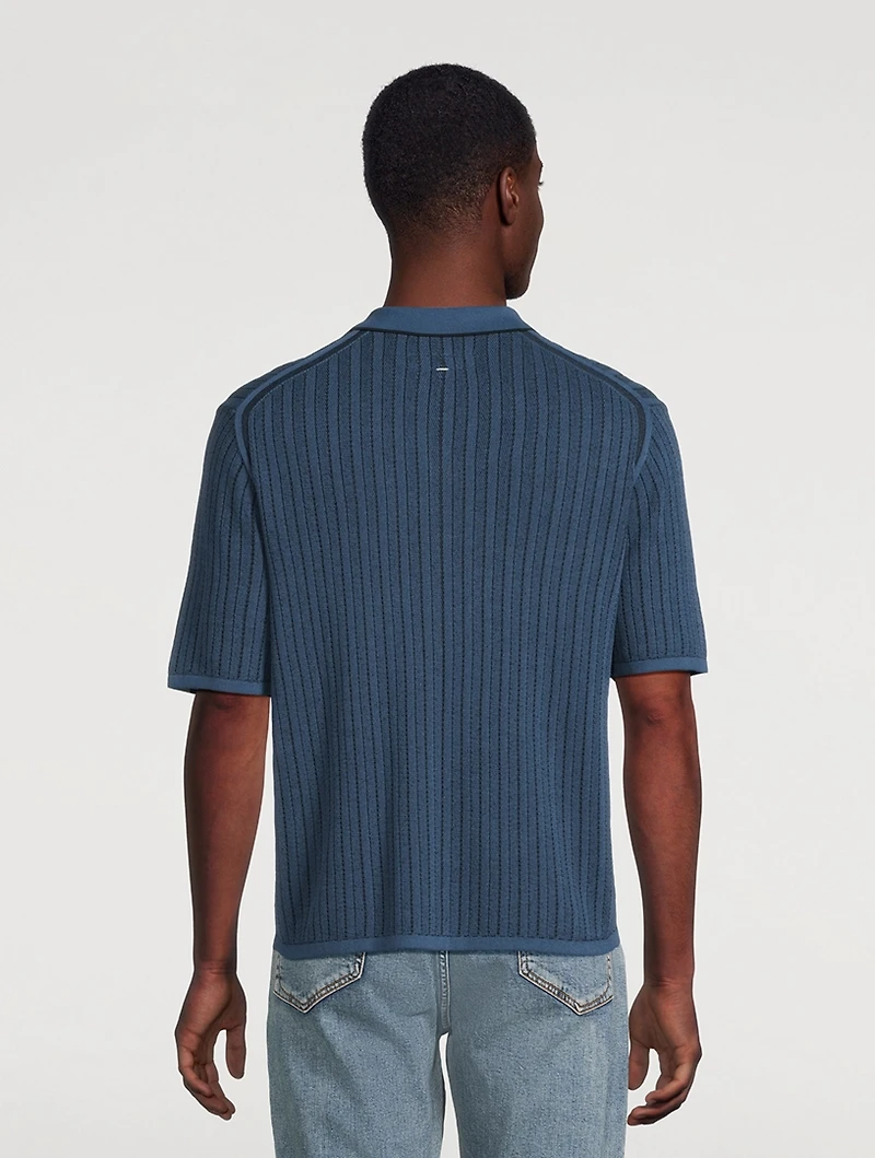 Harvey Striped Knit Polo Shirt