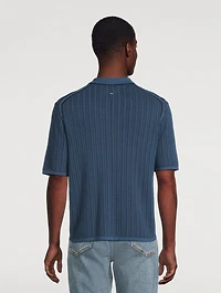 Harvey Striped Knit Polo Shirt
