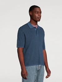Harvey Striped Knit Polo Shirt