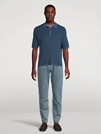 Harvey Striped Knit Polo Shirt