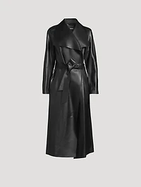 Mai Belted Leather Wrap Coat