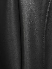 Mai Belted Leather Wrap Coat