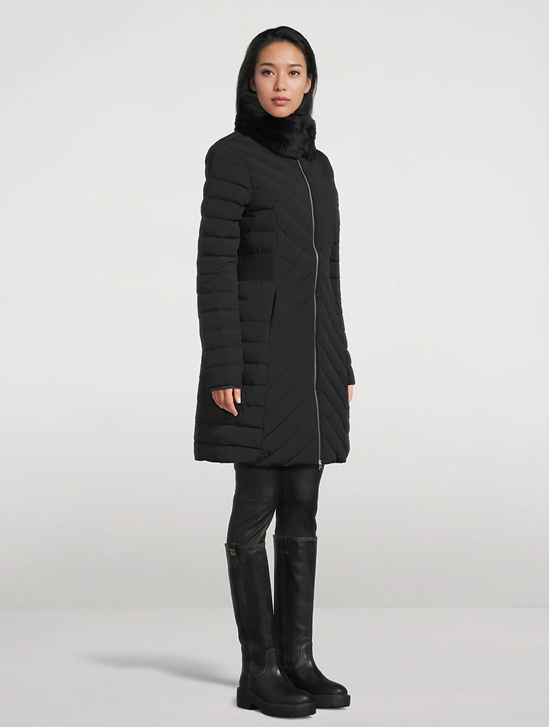 Lyris Shearling-Trimmed Down Coat