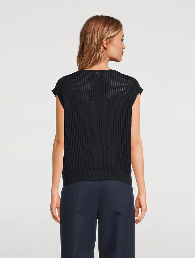 Rib-Knit Sweater Vest