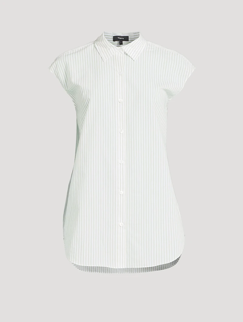 Sleeveless Shirt Stripe Print