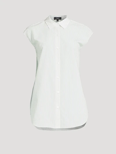 Sleeveless Shirt Stripe Print