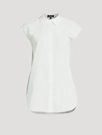 Sleeveless Shirt Stripe Print