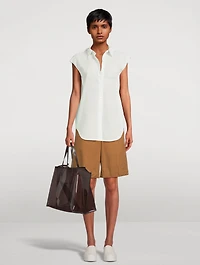 Sleeveless Shirt Stripe Print