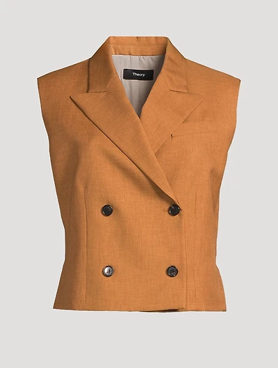 City Twill Double-Breasted Vest
