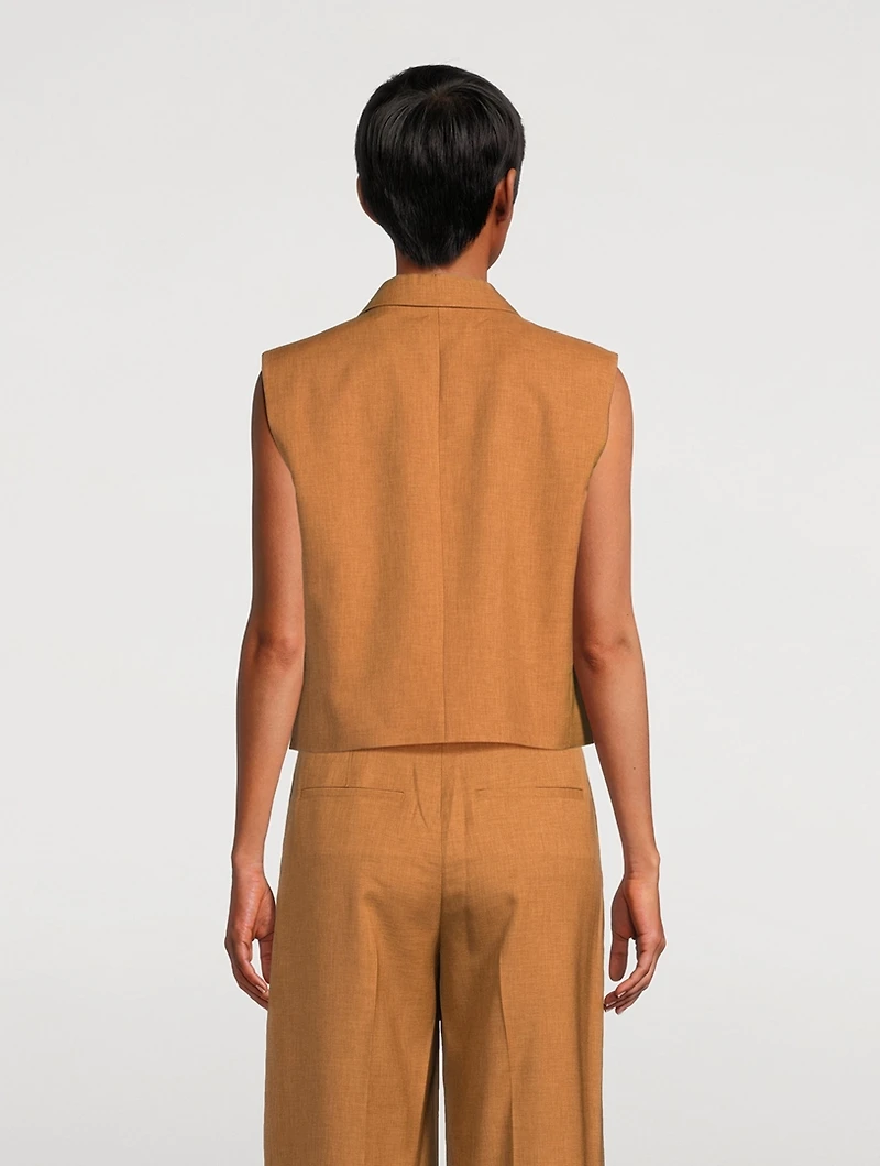 City Twill Double-Breasted Vest