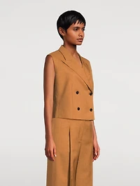 City Twill Double-Breasted Vest