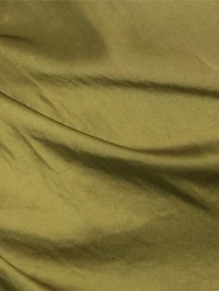 Ruched Crushed Satin Midi Skirt