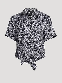 Printed Tie-Front Shirt