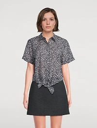 Printed Tie-Front Shirt