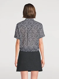 Printed Tie-Front Shirt