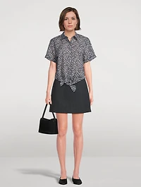 Printed Tie-Front Shirt