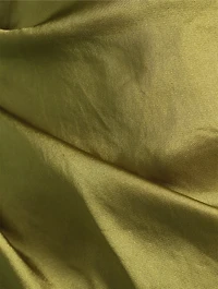 Ruched Crinkled Satin Midi Dress