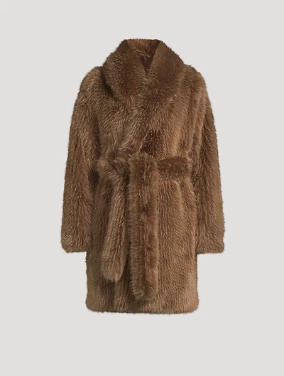 Kacela Belted Faux Fur Coat