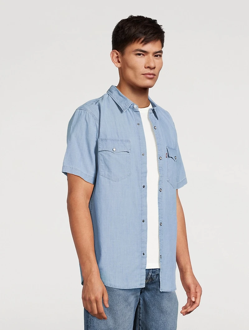 Short-Sleeve Relaxed Western Shirt