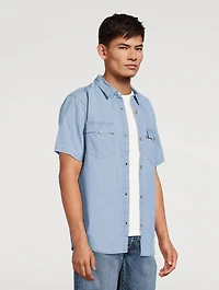 Short-Sleeve Relaxed Western Shirt