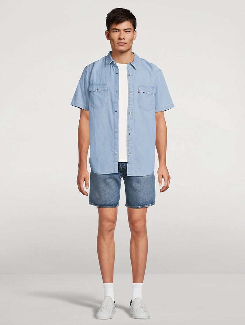 Short-Sleeve Relaxed Western Shirt