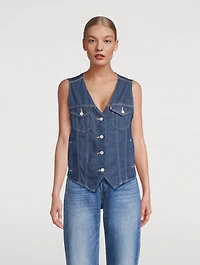 Loose-Fit Denim Vest