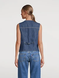 Loose-Fit Denim Vest