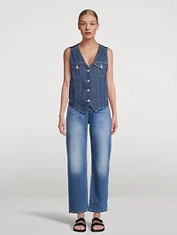 Loose-Fit Denim Vest