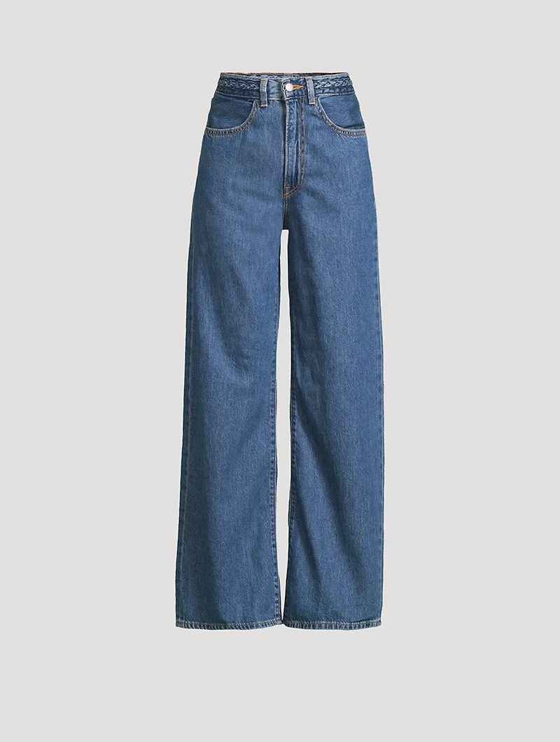 Ribcage Braided Wide-Leg Jeans