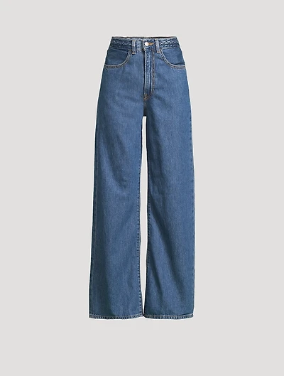 Ribcage Braided Wide-Leg Jeans