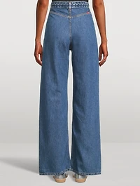 Ribcage Braided Wide-Leg Jeans