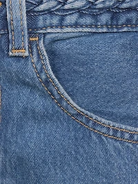 Ribcage Braided Wide-Leg Jeans