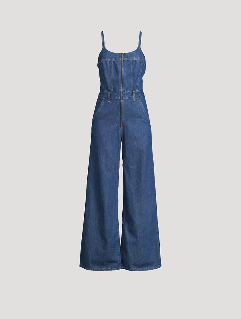 Denim Bustier Jumpsuit