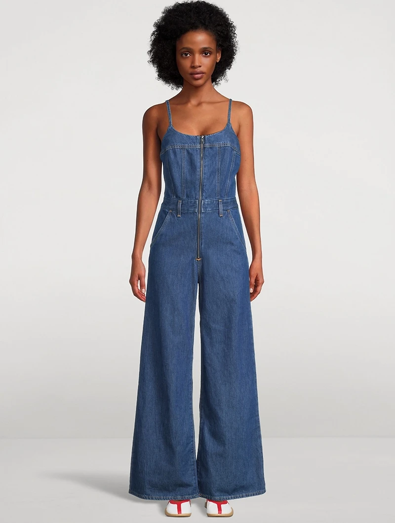 Denim Bustier Jumpsuit